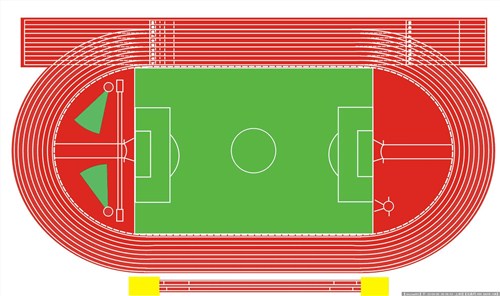 塑胶跑道划线 体育跑道划线 晋海供